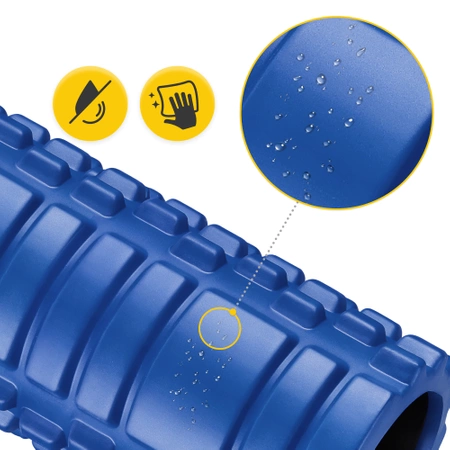 EVA bordázott masszázshenger, 45 cm, kék