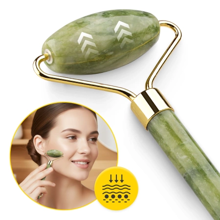 Természetes zöld jadeit arcgörgő