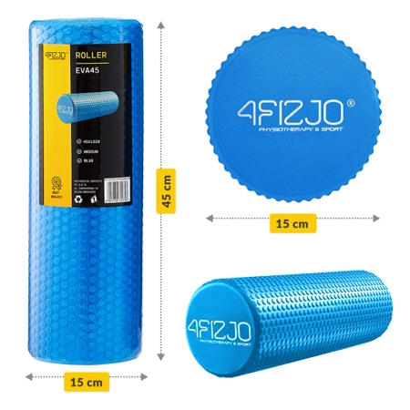 CARE+ bordázott masszázshenger, 45 cm, kék