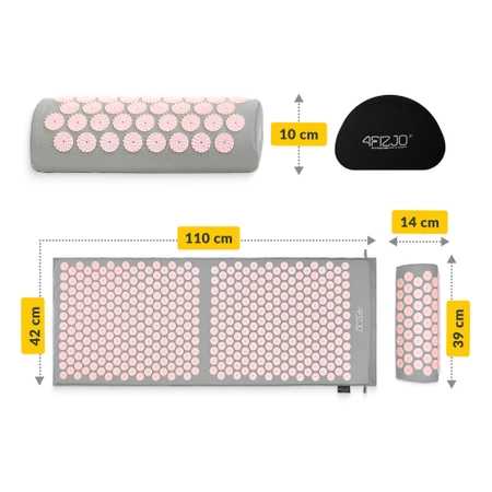 Nagy akupresszúrás szőnyeg párnával, XL, narancssárga