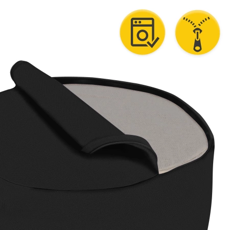 ZAFU kerek meditációs párna, fekete