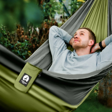 Mountain Goat egyágyas utazó függőágy szúnyoghálóval, szürke és zöld