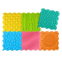 Ortopédiai érzékszervi puzzle szőnyeg gyermekeknek, 6 darab.