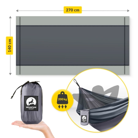 Mountain Goat egy személyes utazási függőágy, szürke-grafit