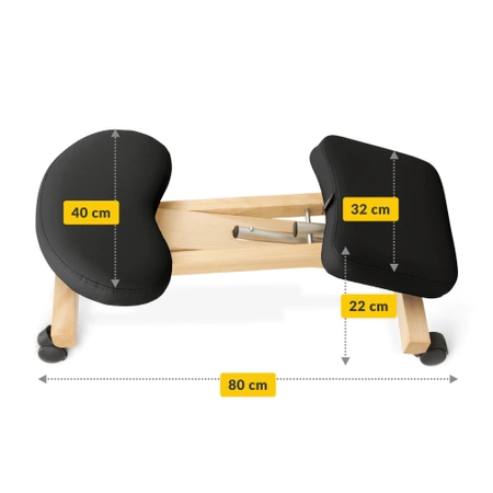 PURE térdeplőszék, fekete