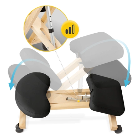 PURE térdeplőszék, fekete