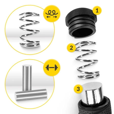 Súlyozott boksz ugrálókötél, 3 m, fekete