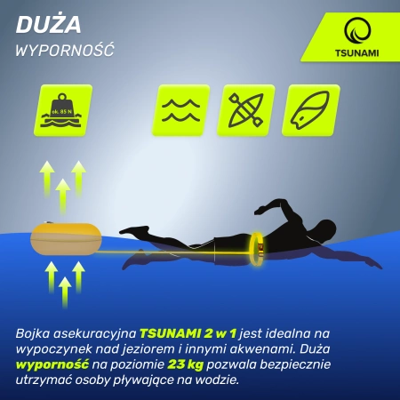 TSUNAMI felfújható biztonsági úszóbója, sárga