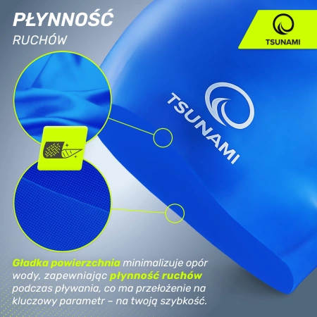 TSUNAMI PRO unisex úszósapka, kék