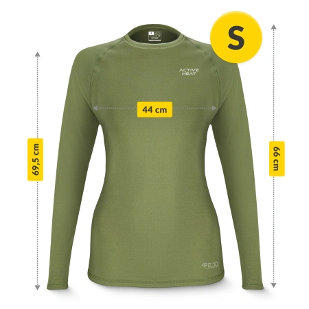 Unisex termikus hosszú ujjú póló – zöld, S méret