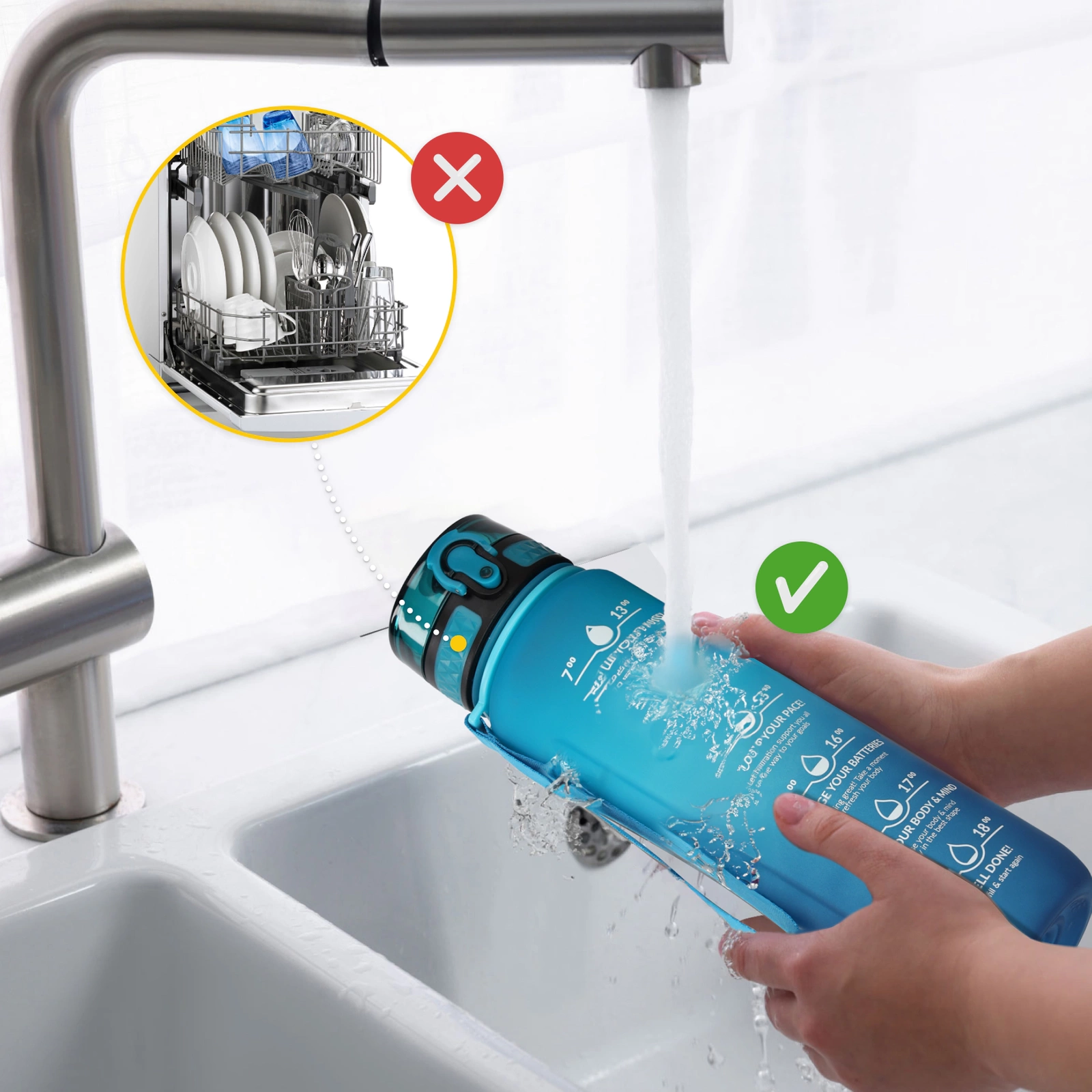 Butelka bidon na wodę zm miarką szczelny tritan