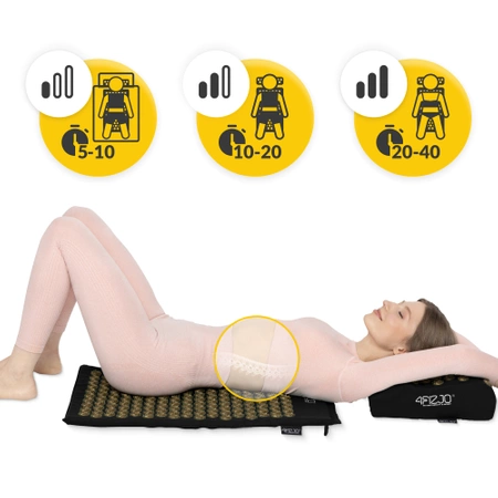 ERGO akupresszúrás matrac párnával, fekete