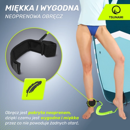 TSUNAMI leash SUP deszkához, zöld