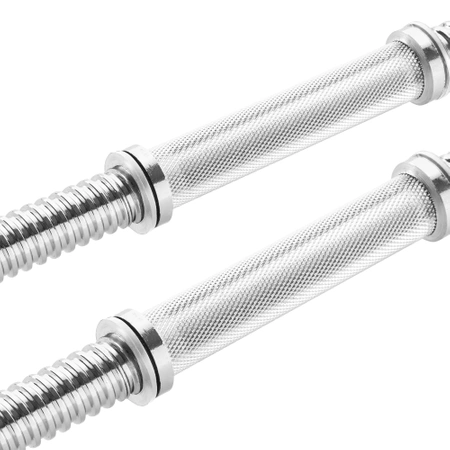 Rögzítőgyűrűvel ellátott rövid súlyzórúd, 2 db, 48 cm