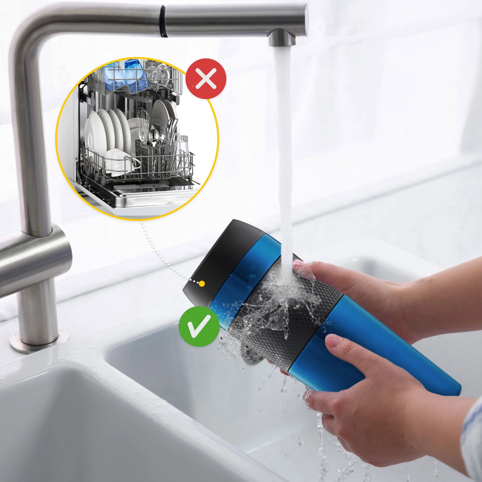 kubek termiczny termos stal nierdzewna niebieski