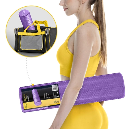 CARE+ bordázott masszázshenger, 60 cm, lila