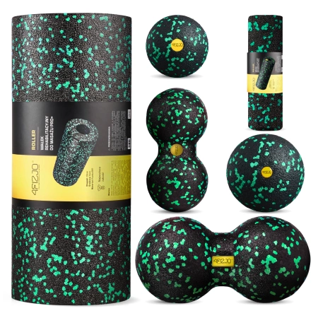 EPP masszázshenger és golyó készlet, 6 db, zöld