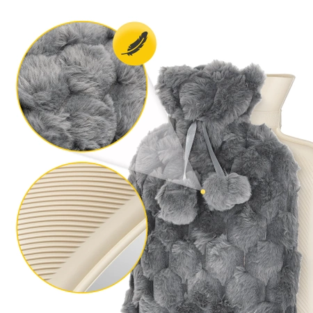 Gumi melegítőpalack plüss szövetborítással, 2 l