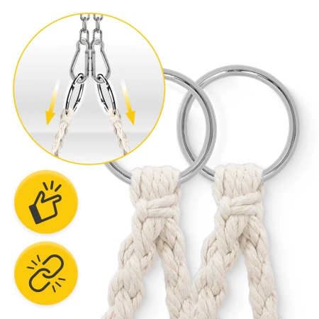 Párnával ellátott BOHO kerti hinta, bézs