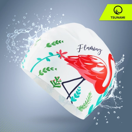 TSUNAMI női úszósapka, flamingós minta