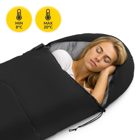 Mountain Goat STANDARD múmia fazonú hálózsák, fekete