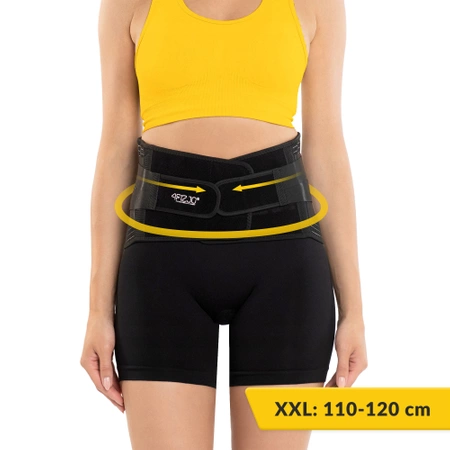 Ortopéd derékrögzítő, XXL, fekete