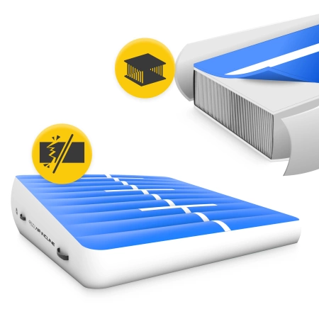 AIR INCLINE airtrack tornaszőnyeg, 2 x 2 x 0,6 m + pumpa