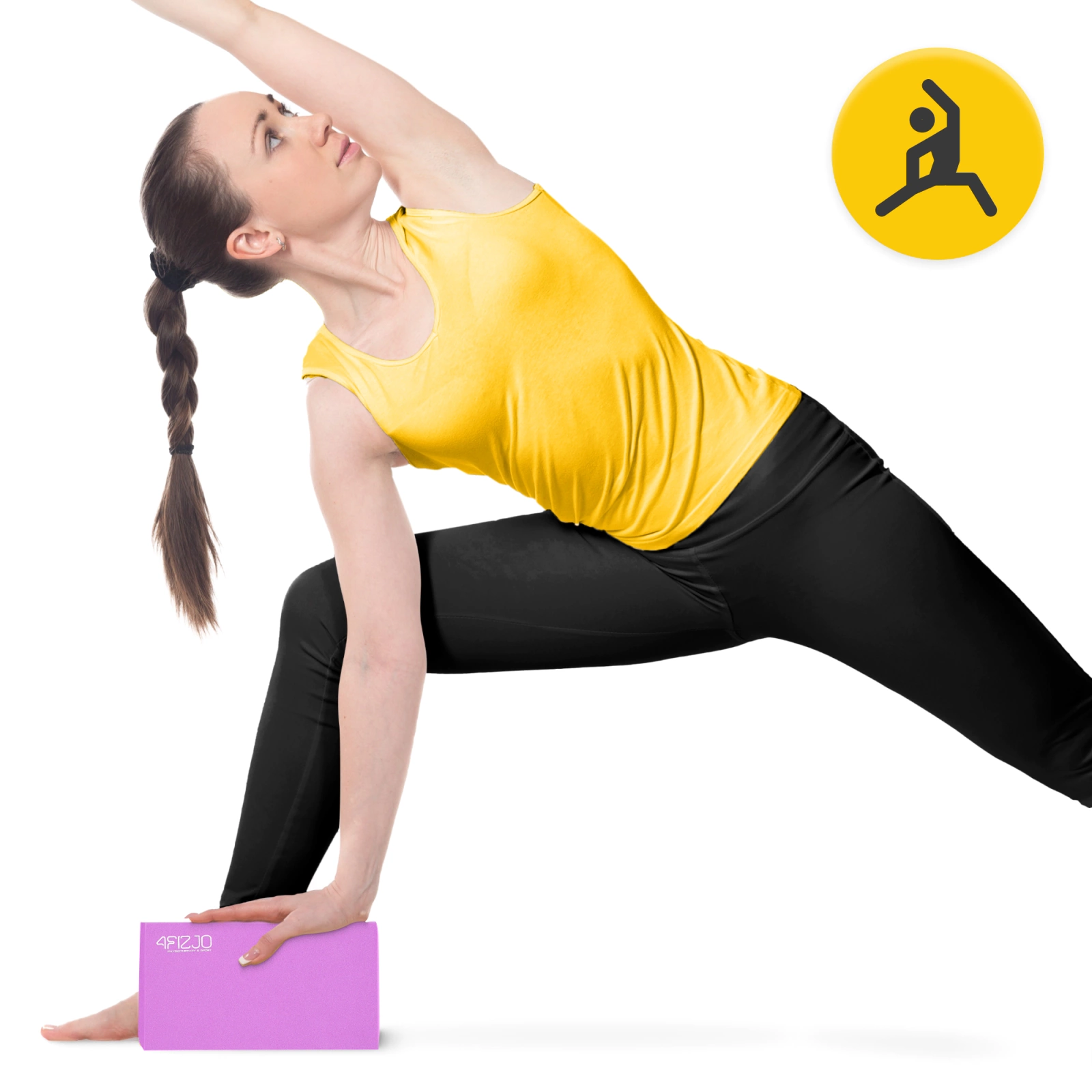 kostka joga pilates różowa pianka