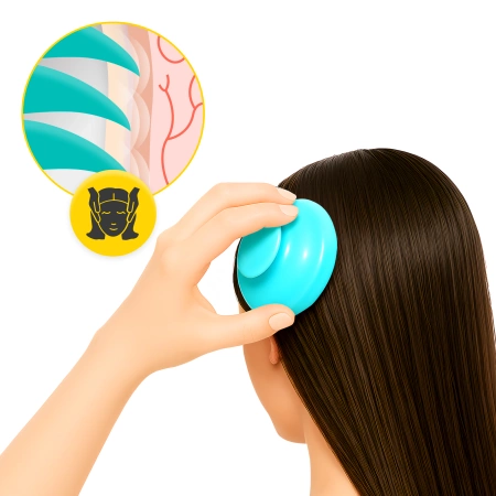 Fejbőrmasszírozó kefe, kék
