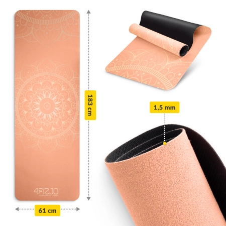 Velúros jóga- és tornaszőnyeg, 1,5 mm, narancssárga