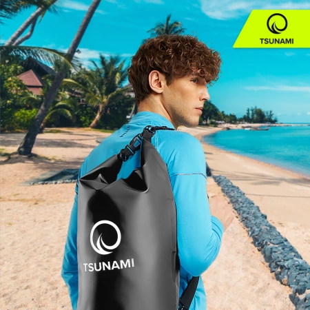TSUNAMI vízálló zsák, 20 l, fekete