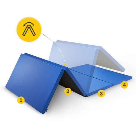 Összecsukható tornaszőnyeg, XL, kék