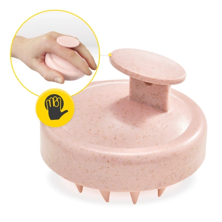 Fejbőrmasszírozó kefe, világos rózsaszín