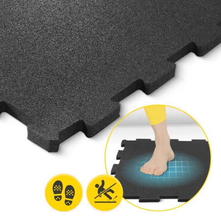 Gumi védőmatrac a padlóhoz, 4 darab, 48,5 x 48,5 x 1,5 cm