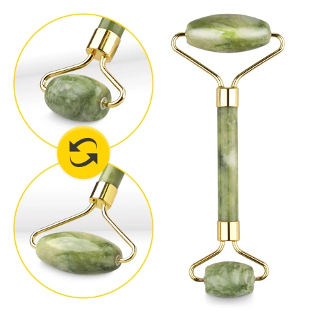 Természetes zöld jadeit arcgörgő