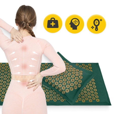 ECO akupresszúrás matrac hajdina- és töltettel, zöld