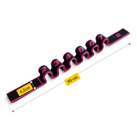 Fitnesz gumiszalag, 90 cm, rózsaszín