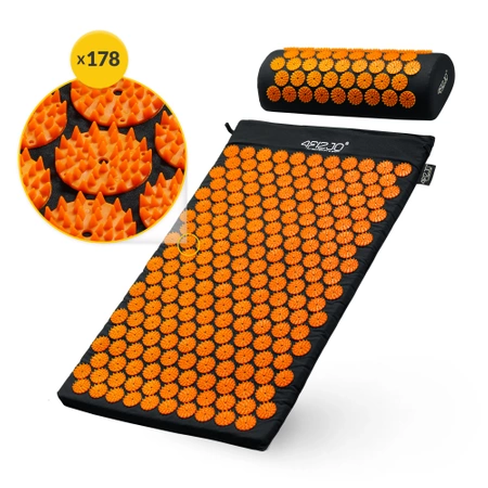 Párnával ellátott klasszikus akupresszúrás szőnyeg, narancssárga