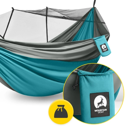 Mountain Goat kétfős utazó függőágy szúnyoghálóval, szürke és türkiz