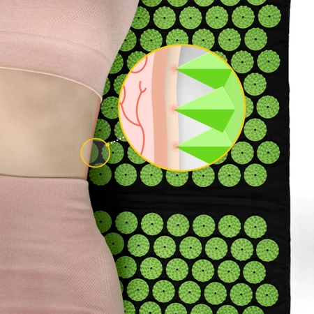 Párnával ellátott klasszikus nagy akupresszúrás szőnyeg, XL, zöld