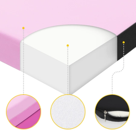 Összehajtható tornamatrac, rózsaszín