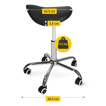 ERGO nyeregülésű forgó masszázsszék, fekete