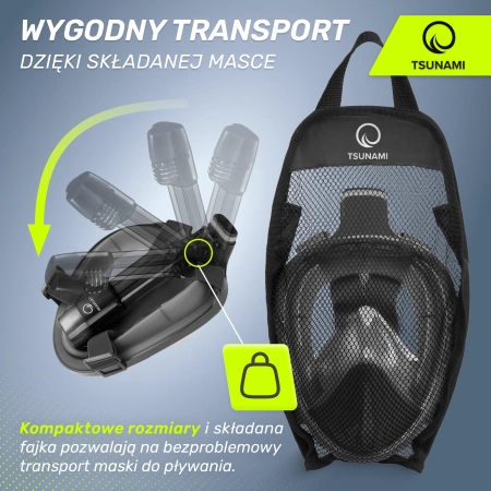 TSUNAMI teljes arcú búvármaszk, L/XL