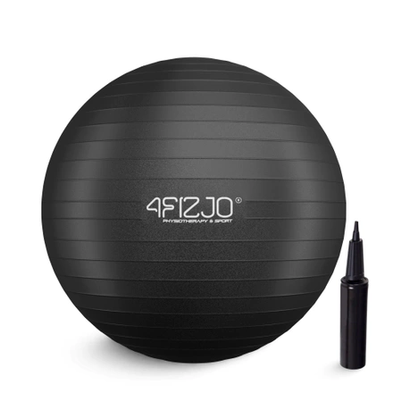 Felfújható gimnasztikai labda, 65 cm, fekete