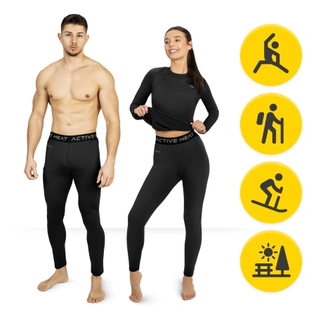 Unisex termikus nadrág – fekete, S méret