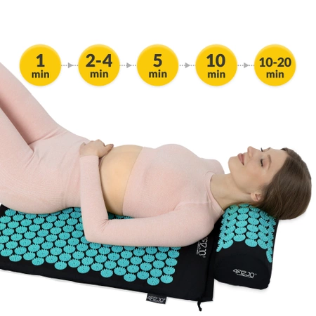 Akupresszúrás szőnyeg párnával, kék