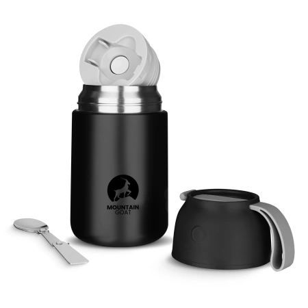 720 ml-es rozsdamentes acél ebédtermosz, fekete