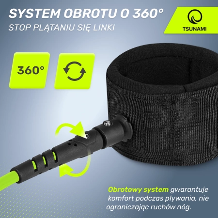 TSUNAMI leash SUP deszkához, zöld