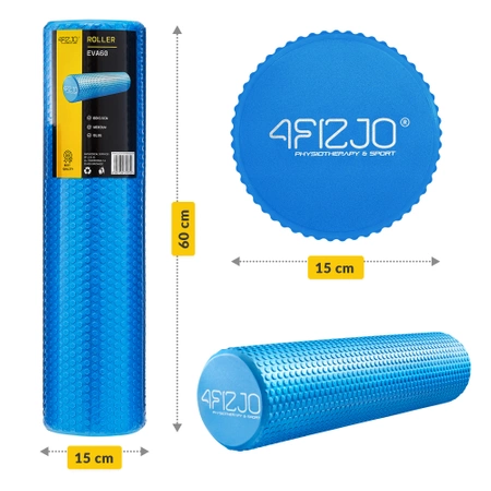 CARE+ bordázott masszázshenger, 60 cm, kék