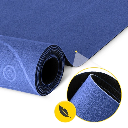 Velúr jógaszőnyeg, 1,5 mm, kék